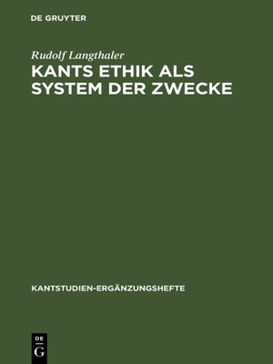 cover image of Kants Ethik als System der Zwecke